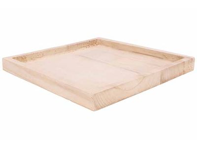 Schaal Natuur 30x30xh3cm Vierkant Hout 