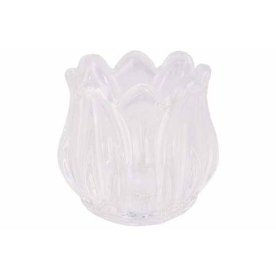 Theelichthouder Tulip Transparant 7x7xh7 Cm Glas  Cosy @ Home