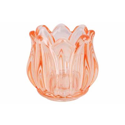 Bougeoir Tulip Orange 7x7xh7cm Verre   Cosy @ Home