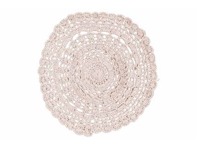 Placemat Crochet Wit 35x35xh,8cm Rond Ka Toen