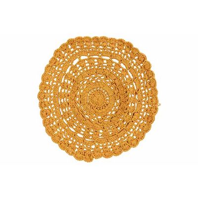 Placemat Crochet Oker 35x35xh,8cm Rond K Atoen 