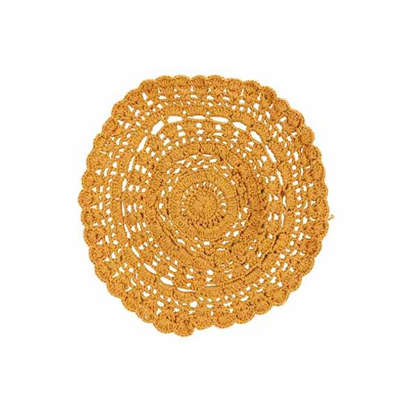 Cosy @ Home Placemat Crochet Oker 35x35xh,8cm Rond K Atoen