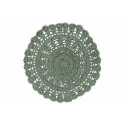 Placemat Crochet Groen 35x35xh,8cm Rond Katoen 