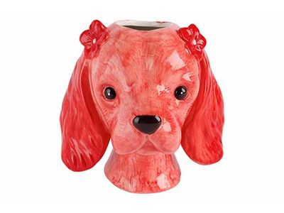 Bloempot Dog Rood 19x16xh18cm Dolomiet 