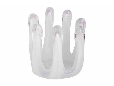 Lanterne Drops Blanc 13x13xh14cm Organiq Ue Verre