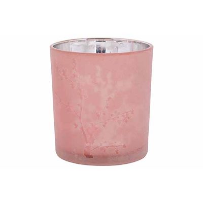 Theelichthouder Blossom Roze 7x7xh8cm Gl As  Cosy @ Home