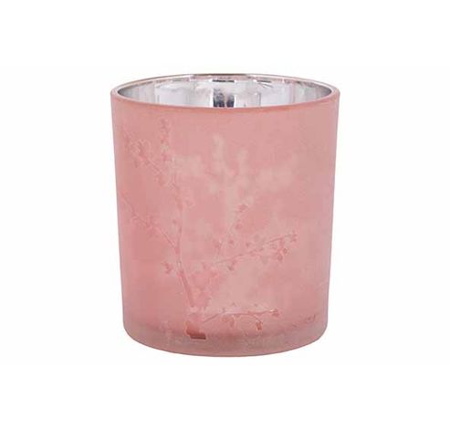 Theelichthouder Blossom Roze 7x7xh8cm Gl As  Cosy @ Home