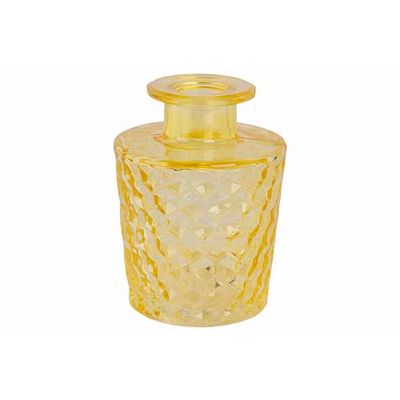 Vase Diamond Jaune 7x7xh10cm Verre  