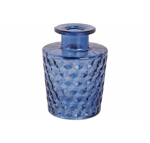 Vaas Diamond Blauw 7x7xh10cm Glas   Cosy @ Home