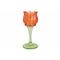 Theelichthouder Tulip Oranje 8x8xh17cm G Las 