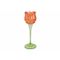 Theelichthouder Tulip Oranje 8x8xh19cm G Las 