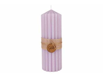 Kaars Ribble Lila 7x7xh20cm Langwerpig K Aars