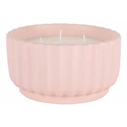 Cosy @ Home Bougie Parfum 3 Wicks Rose Pale 14x14xh7 ,5cm Rond Ciment 