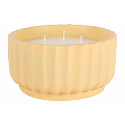 Cosy @ Home Bougie Parfum 3 Wicks Jaune 14x14xh7,5cm  Rond Ciment 