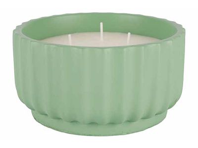 Geurkaars 3 Wicks Groen 14x14xh7,5cm Ron D Cement
