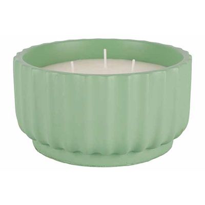 Geurkaars 3 Wicks Groen 14x14xh7,5cm Ron D Cement  Cosy @ Home