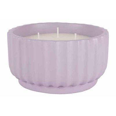 Bougie Parfum 3 Wicks Lila 14x14xh7,5cm Rond Ciment  Cosy @ Home