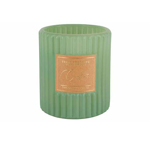 Bougie Parfum Relax And Unwind Vert 8x8x H9cm Allonge Verre  Cosy @ Home