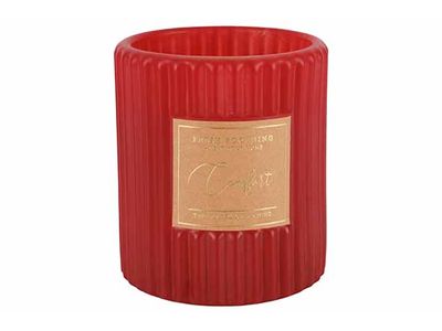 Geurkaars Relax And Unwind Rood 8x8xh9cm  Langwerpig Glas