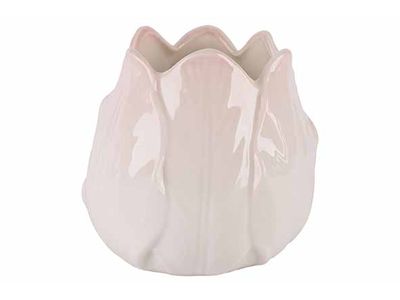 Bloempot Tulip Roze 14x14xh17cm Rond Ker Amiek