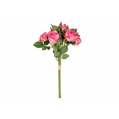 Boeket Roses Roze 15x15xh36cm Kunstbloem En 