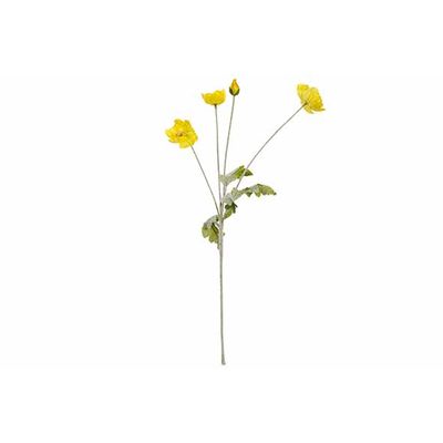 Branche Poppies Jaune 61cm Fleurs Artifi Cielles  Cosy @ Home