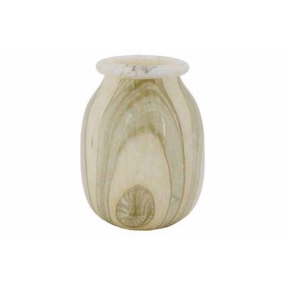 Vase Green Creme 17x17xh23cm Rond Verre  