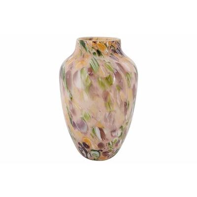 Vase Orange Multicolore 20x20xh31cm Rond  Verre 