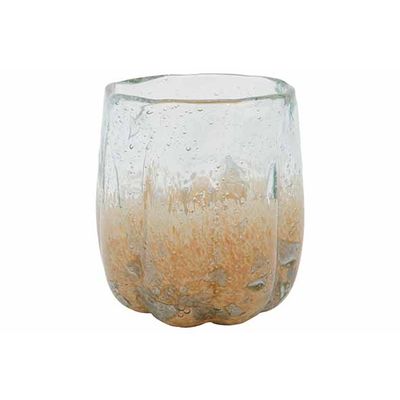 Windlicht Flower Champagne 12x12xh13cm R Ond Glas  Cosy @ Home