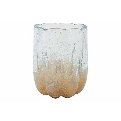 Windlicht Flower Champagne 15x15xh18cm R Ond Glas  Cosy @ Home