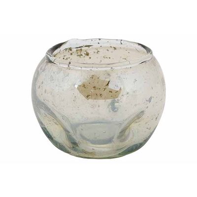 Theelichthouder Clear Stone Foil Groen 8 X8xh8cm Glas  Cosy @ Home