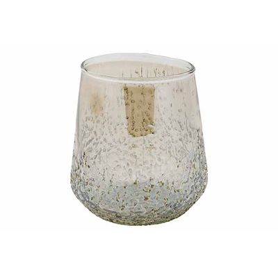 Theelichthouder Clear Stone Foil Groen 1 3x13xh13cm Glas  Cosy @ Home