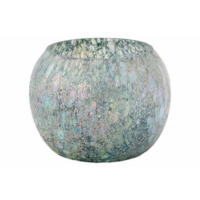 Bougeoir Cheena Bleu 7x7xh6cm Verre  