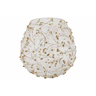 Theelichthouder Dried Flowers Transparan T 12x12xh10cm Glas  Cosy @ Home