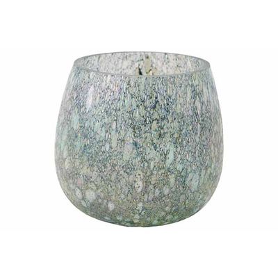 Bougeoir Cheena Bleu 8x8xh8cm Verre  