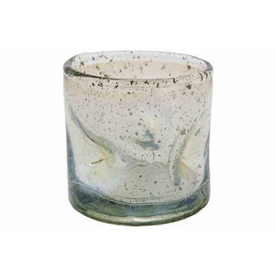 Theelichthouder Clear Stone Foil Groen 9 X8xh8cm Glas  Cosy @ Home