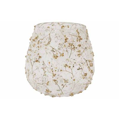 Theelichthouder Dried Flowers Transparan T 15x14xh14cm Glas  Cosy @ Home