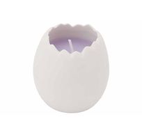 Kaars In White Egg Cup Lila 6x6xh6cm  