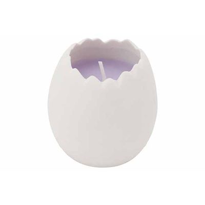 Kaars In White Egg Cup Lila 6x6xh6cm   Cosy @ Home