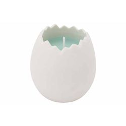 Cosy @ Home Kaars In White Egg Cup Groen 6x6xh6cm  