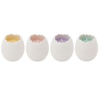 Kaars Set12 In White Egg Cup Multikleur 6x6xh6cm 