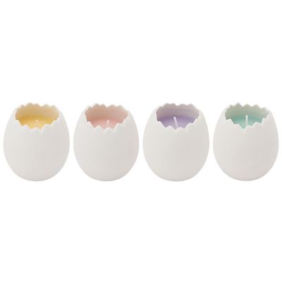 Bougie Set12 In White Egg Cup Multicolor E 6x6xh6cm 