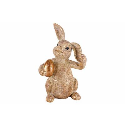 Lapin Egg Gold Beige 12x10xh20cm Resine   Cosy @ Home