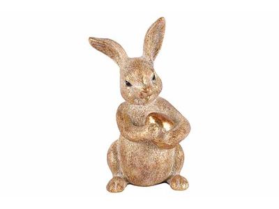 Konijn Egg Gold Beige 12x10xh20cm Resin 