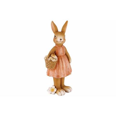 Lapin Girl  Vieux Rose 10x8xh24cm Resine   Cosy @ Home