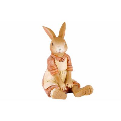 Lapin Girl Sitting Vieux Rose 9x7xh12cm Resine  Cosy @ Home