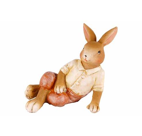 Konijn Boy Sitting Beige Oud Roze 9x7xh1 2cm Resin  Cosy @ Home