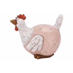 Cosy @ Home Poule Woodlook Rose 16x24xh18cm Resine  