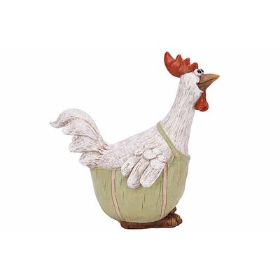 Poule Woodlook Vert 17x27xh28cm Resine   Cosy @ Home