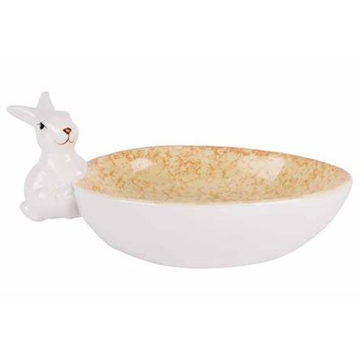 Paasei Bowl Bunny Beige 20x14xh9cm Ovaal  Keramiek  Cosy @ Home